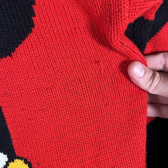 Vintage Mickey Mouse Women's XL Red Knit Crew Neck Long Sleeve Pullover - Picture 5 of 9